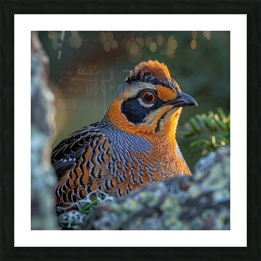 Charm Quail Bird Picture Frame print