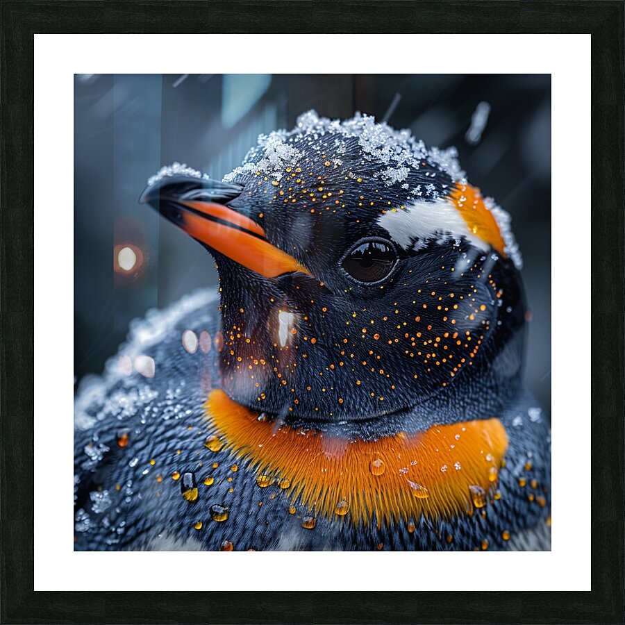 Snowy Penguin Picture Frame print