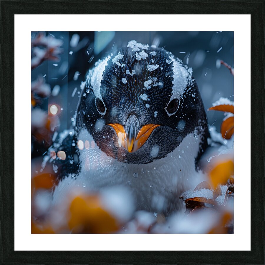 Icy Penguin Picture Frame print