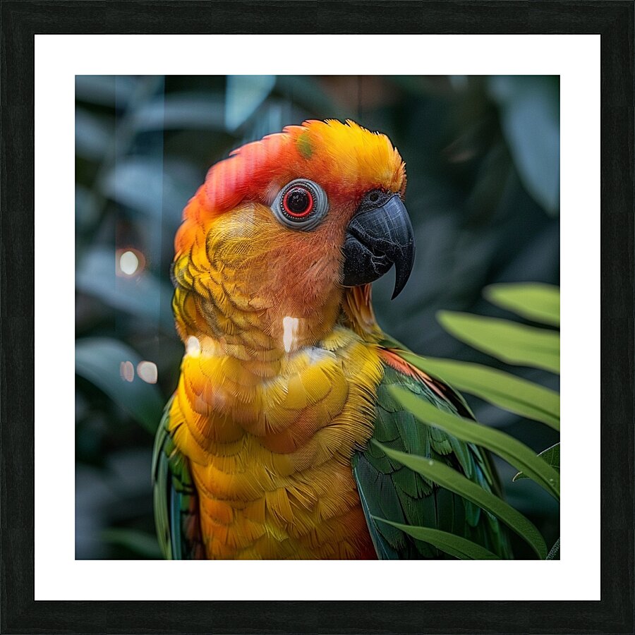 Sun Conure Parrot Picture Frame print