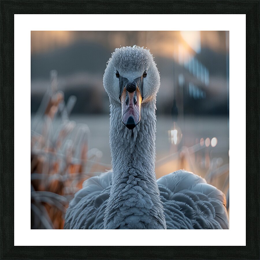 Crystal Swan Picture Frame print