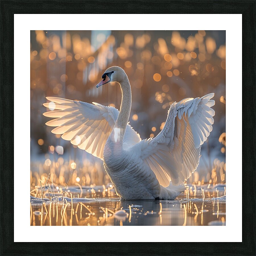 Swan Serenity Picture Frame print