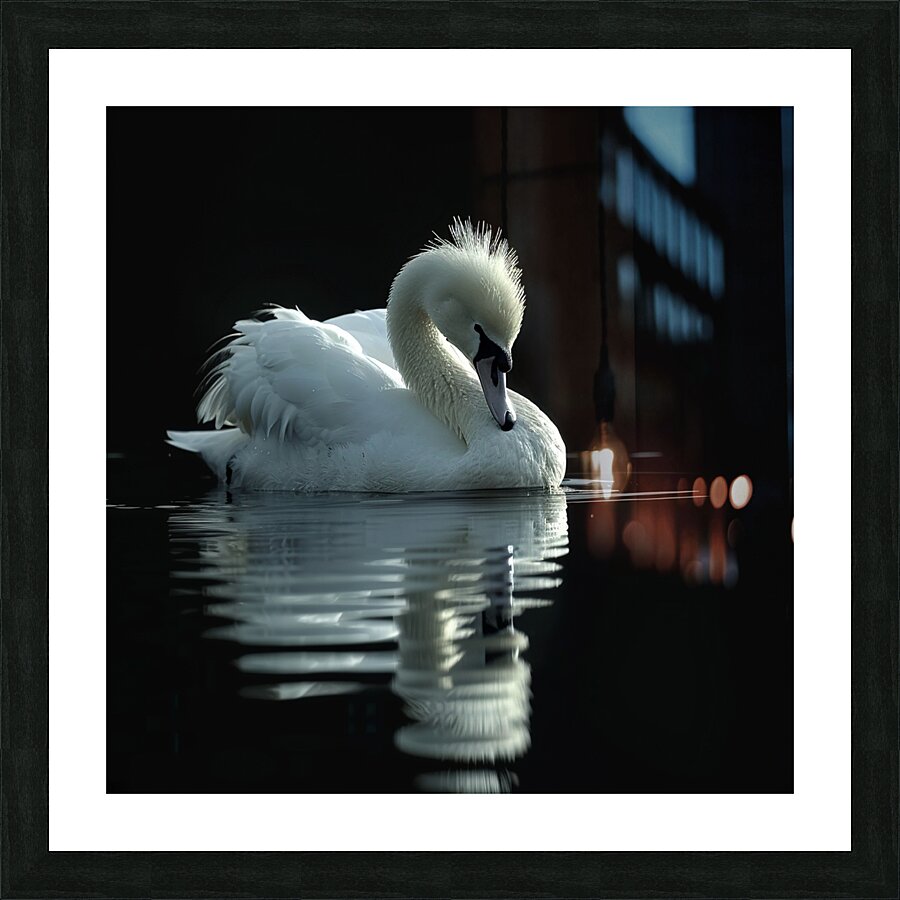 White Swan Picture Frame print