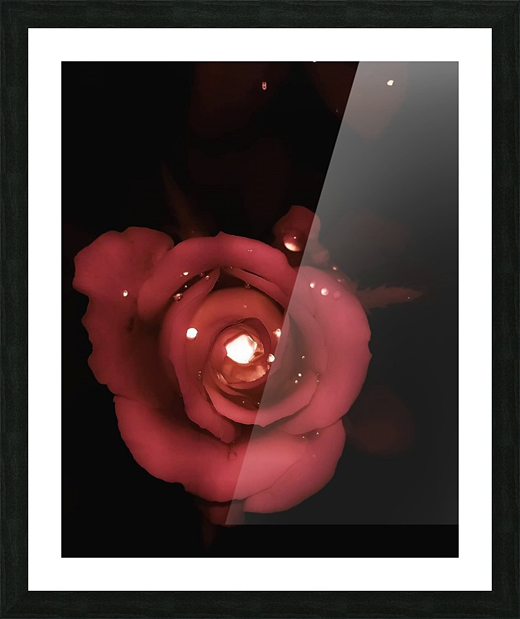 Red Sparkling Rose Picture Frame print