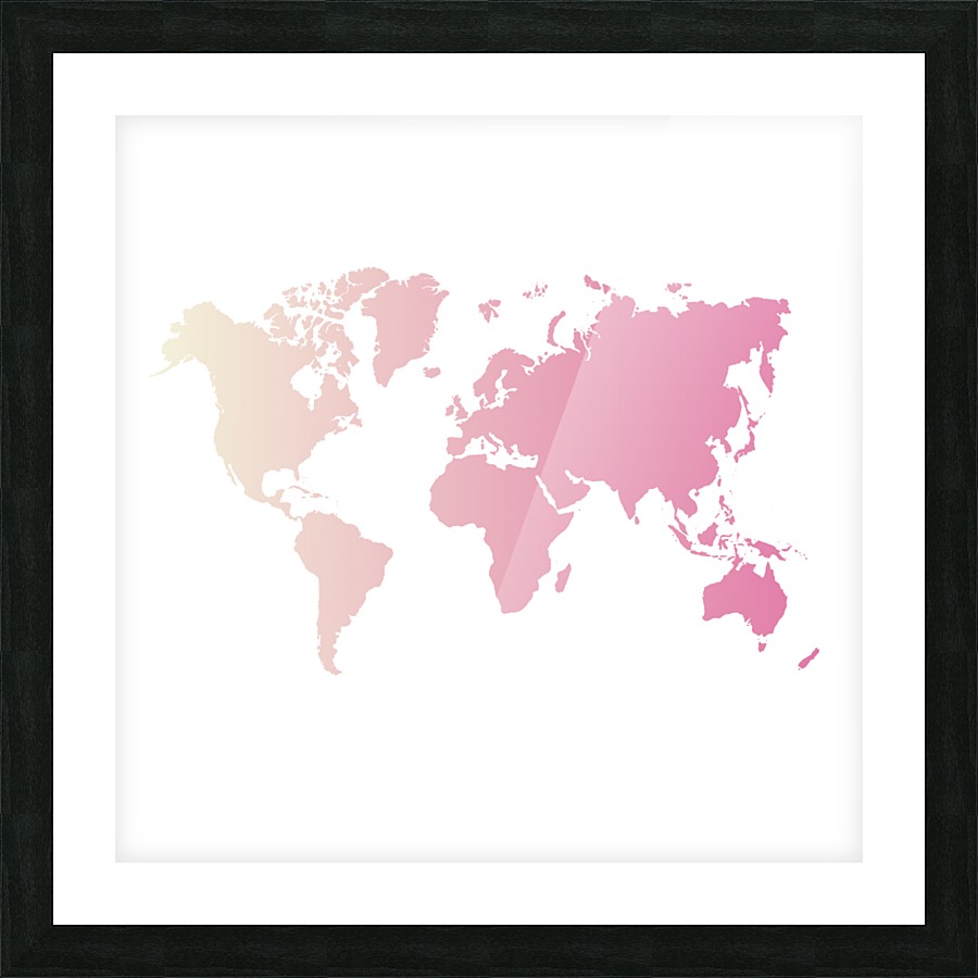 GRADIENT WORLD MAP Picture Frame print