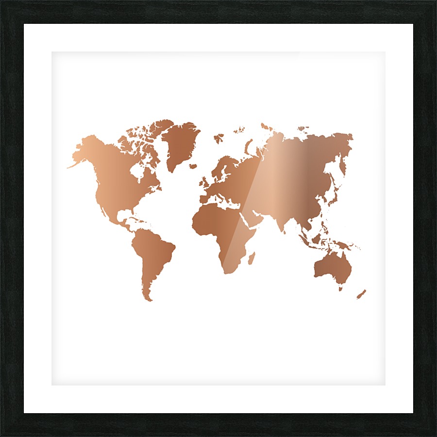 CHERRY WORLD MAP Picture Frame print