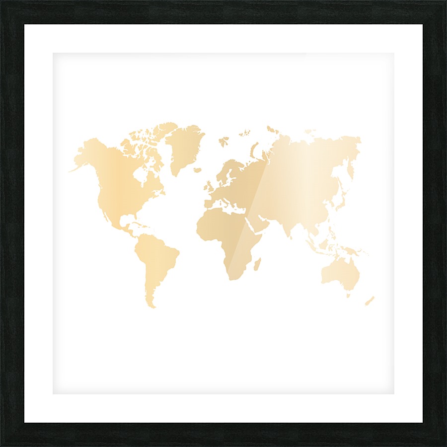 ASH WORLD MAP Picture Frame print