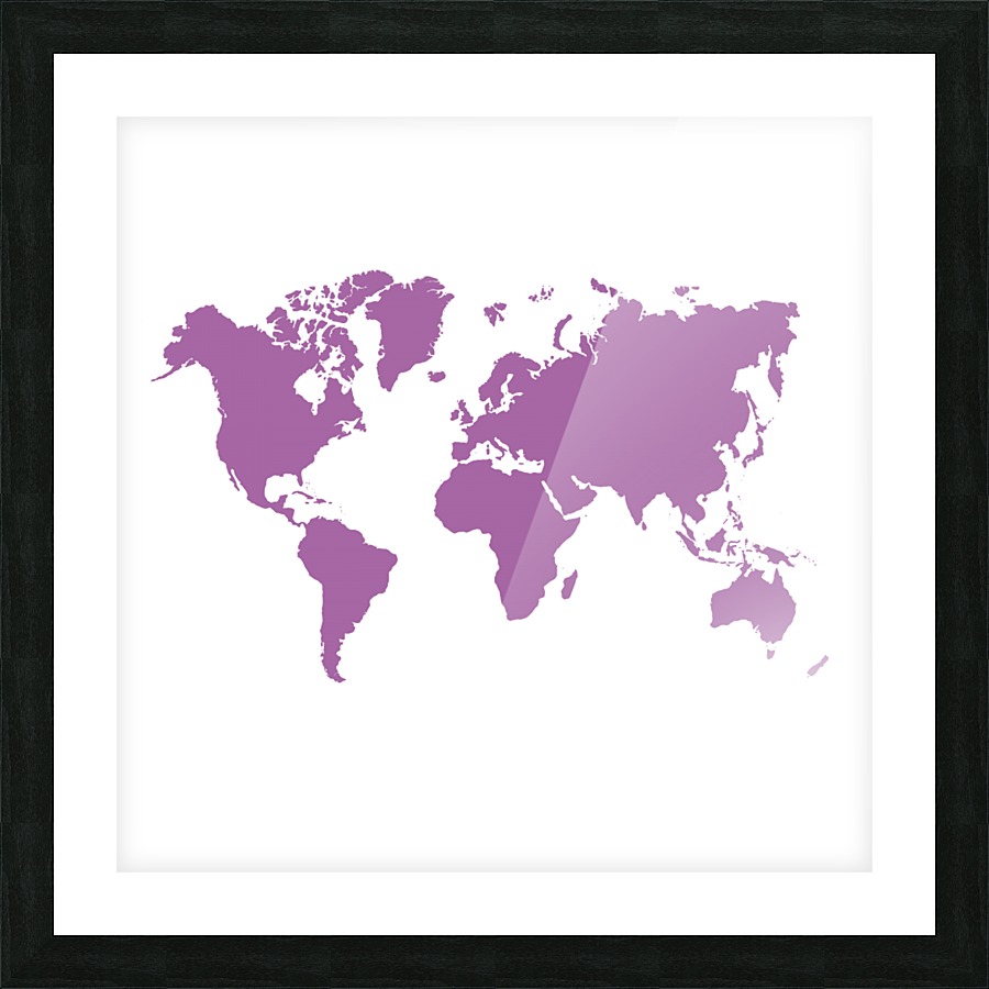 PLUM WORLD MAP Picture Frame print