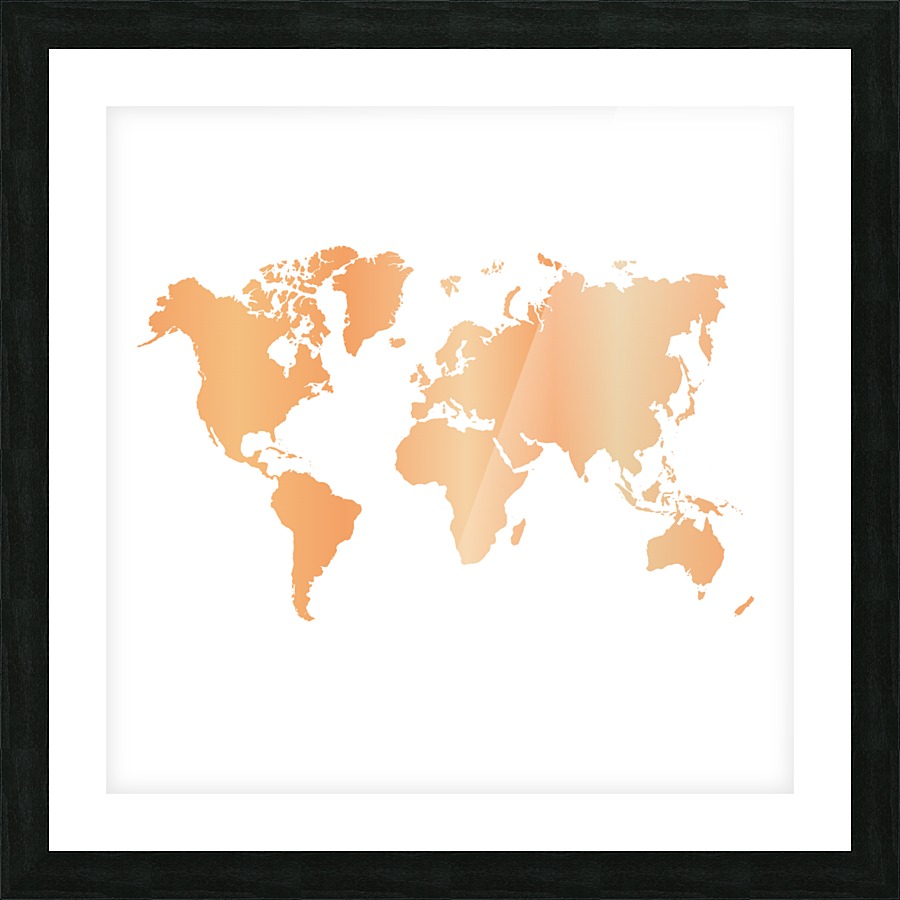 RED BIRCH WORLD MAP Picture Frame print