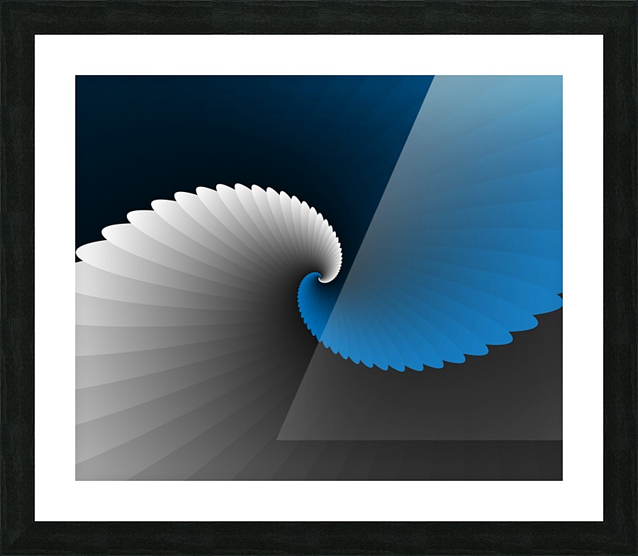 Blue Spiral Wings Picture Frame print