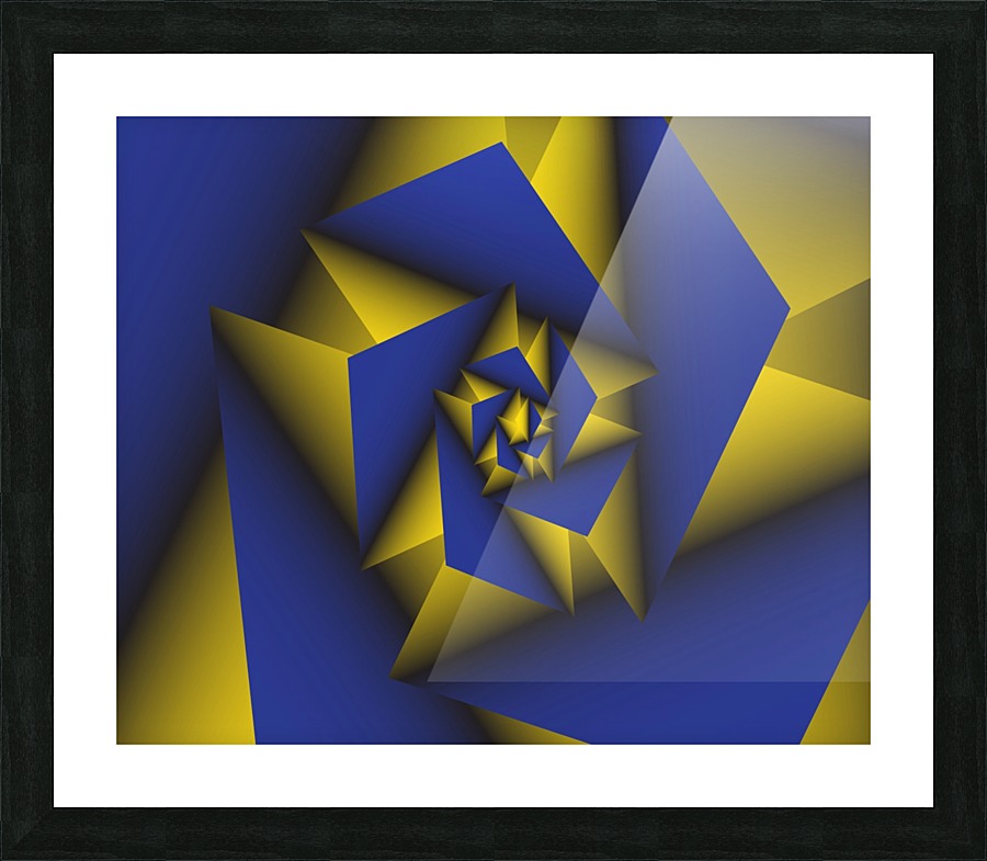 Blue Tech Spiral Picture Frame print