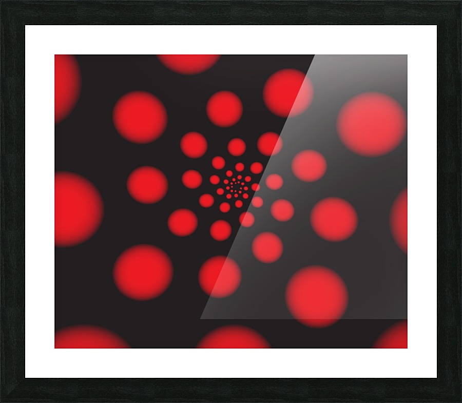RED Spiral Dots Picture Frame print
