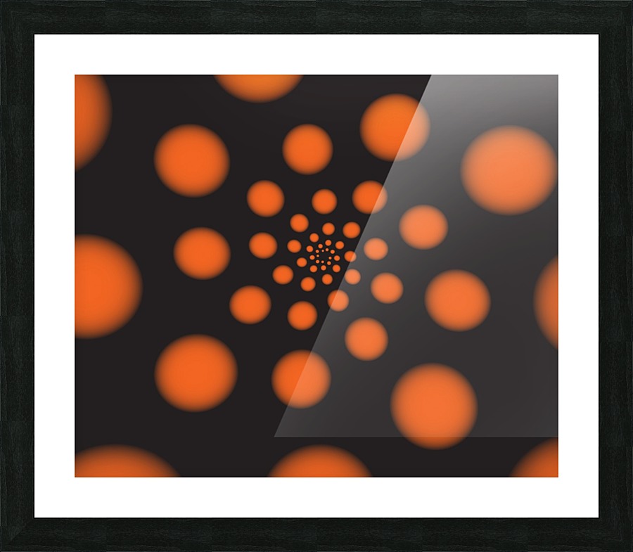 Orange Spiral Dots Picture Frame print