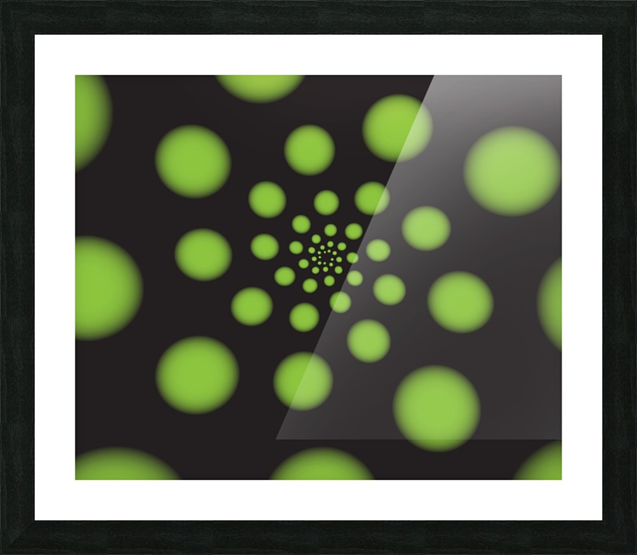 Green Spiral Dots Picture Frame print