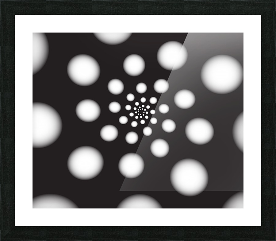 White Spiral Dots Picture Frame print