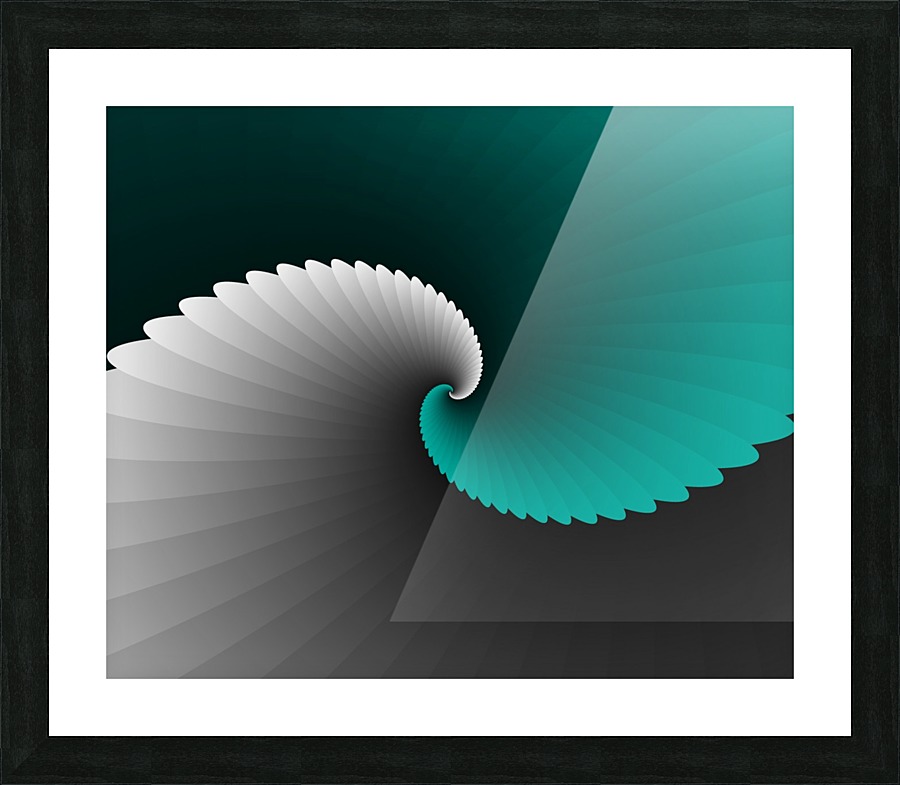 Turquoise Spiral Wings Picture Frame print