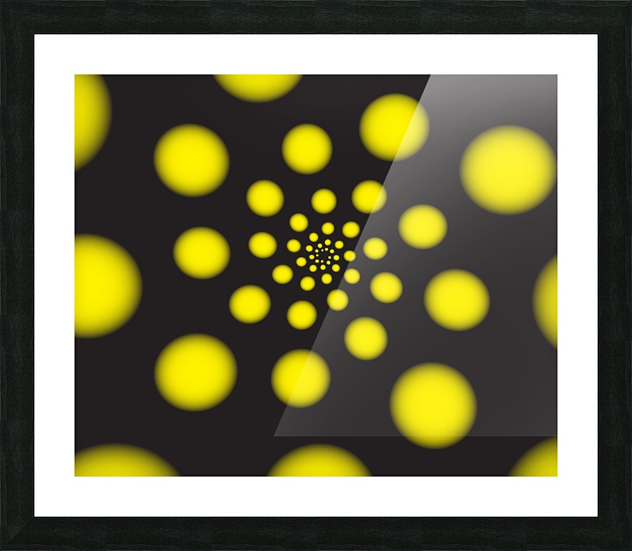 Yellow Spiral Dots Picture Frame print