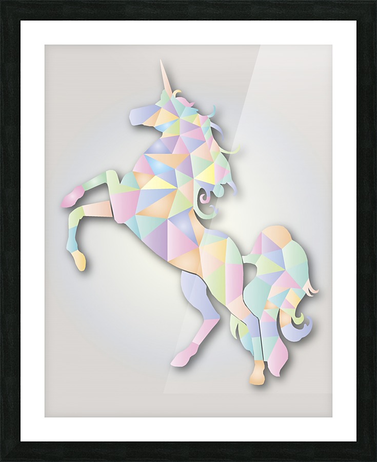 White Unicorn Picture Frame print