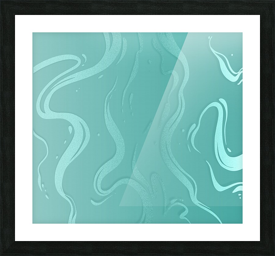 Turquoise Liquid Marble  Picture Frame print