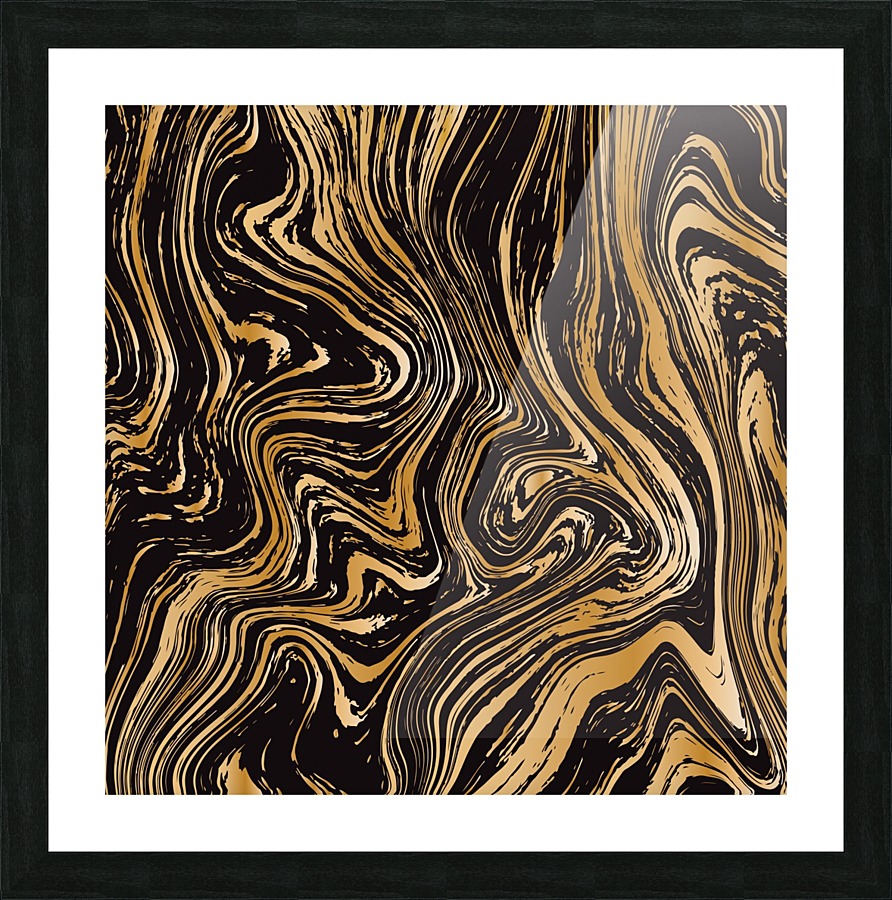 Black Liquid Marble Picture Frame print