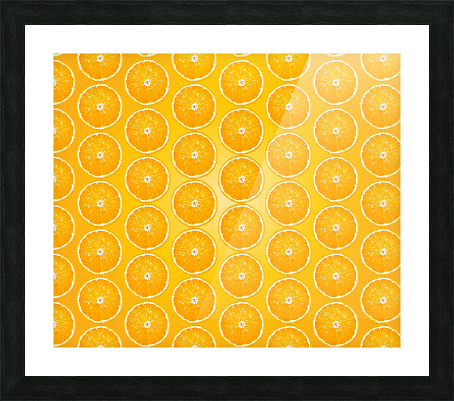 Juicy Fruity Orange Pattern Picture Frame print