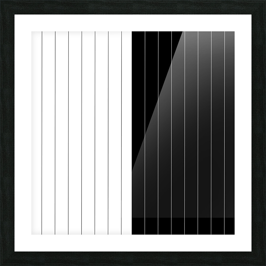 Plain Black and White Lines Picture Frame print