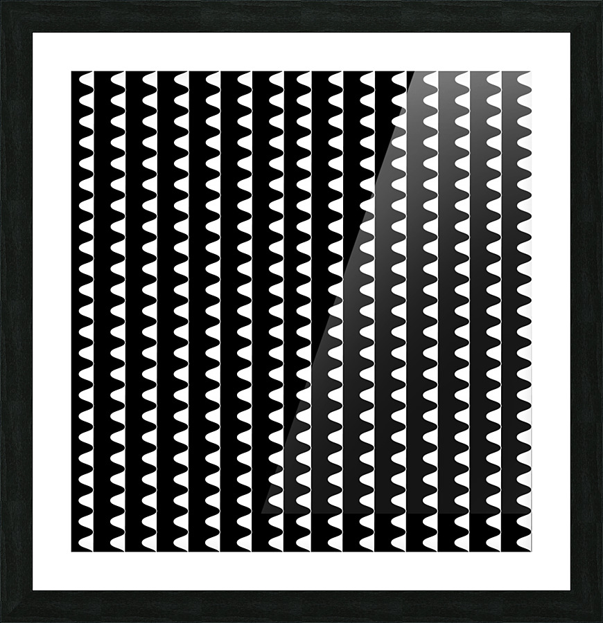 Black and White Waves Picture Frame print