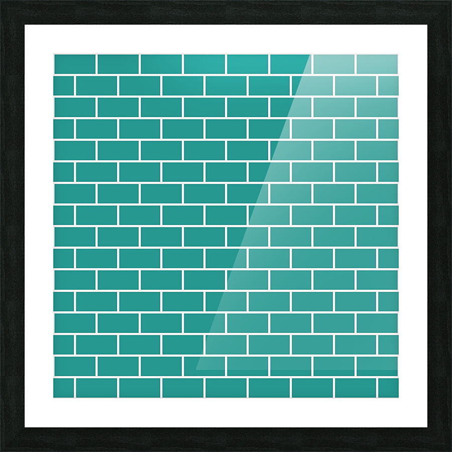 Ocean Blue Brick Pattern Picture Frame print