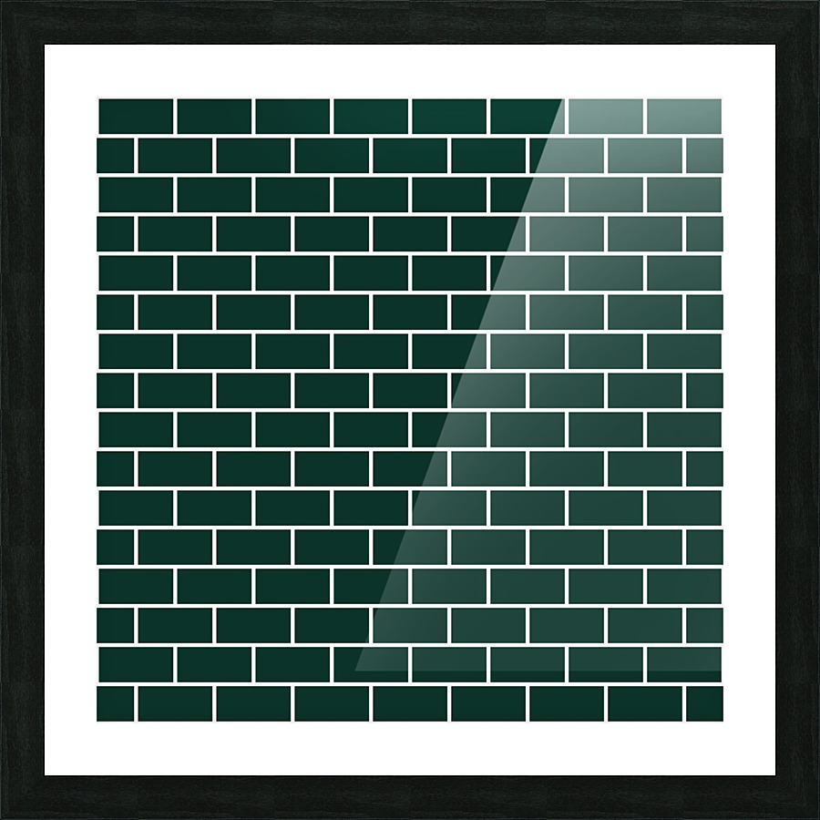 Dark Green Brick Pattern Picture Frame print