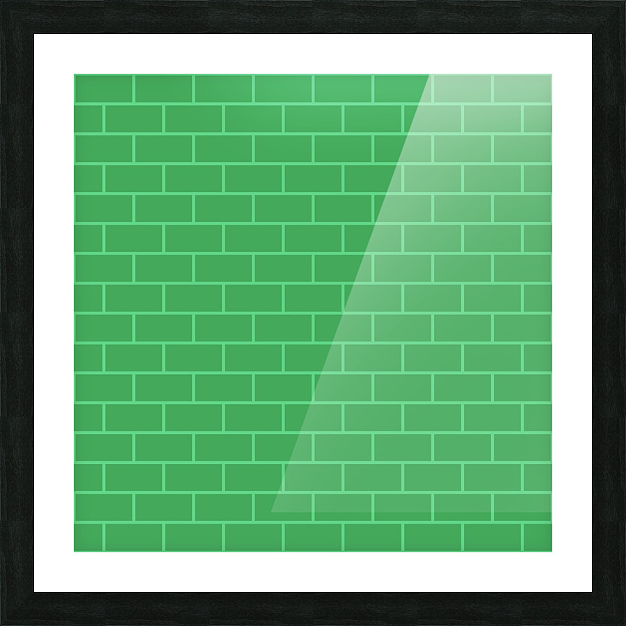 Green Bricks Pattern Picture Frame print