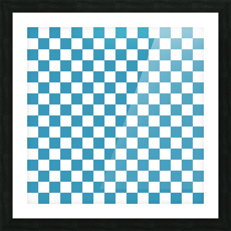 Blue Checker Pattern Picture Frame print