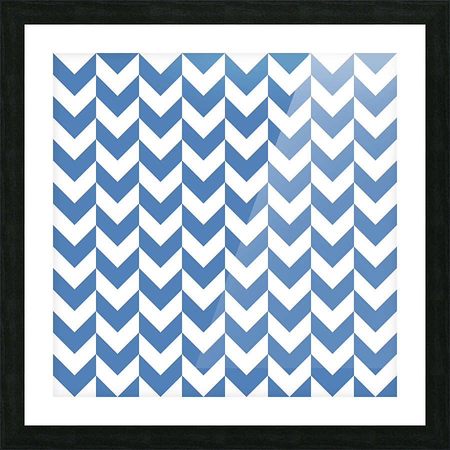 Royal Blue Chevron Pattern Picture Frame print