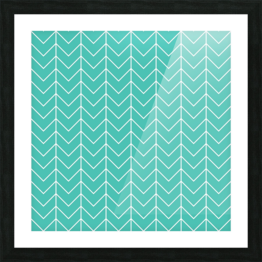 Turquoise Blue Chevron Pattern Picture Frame print