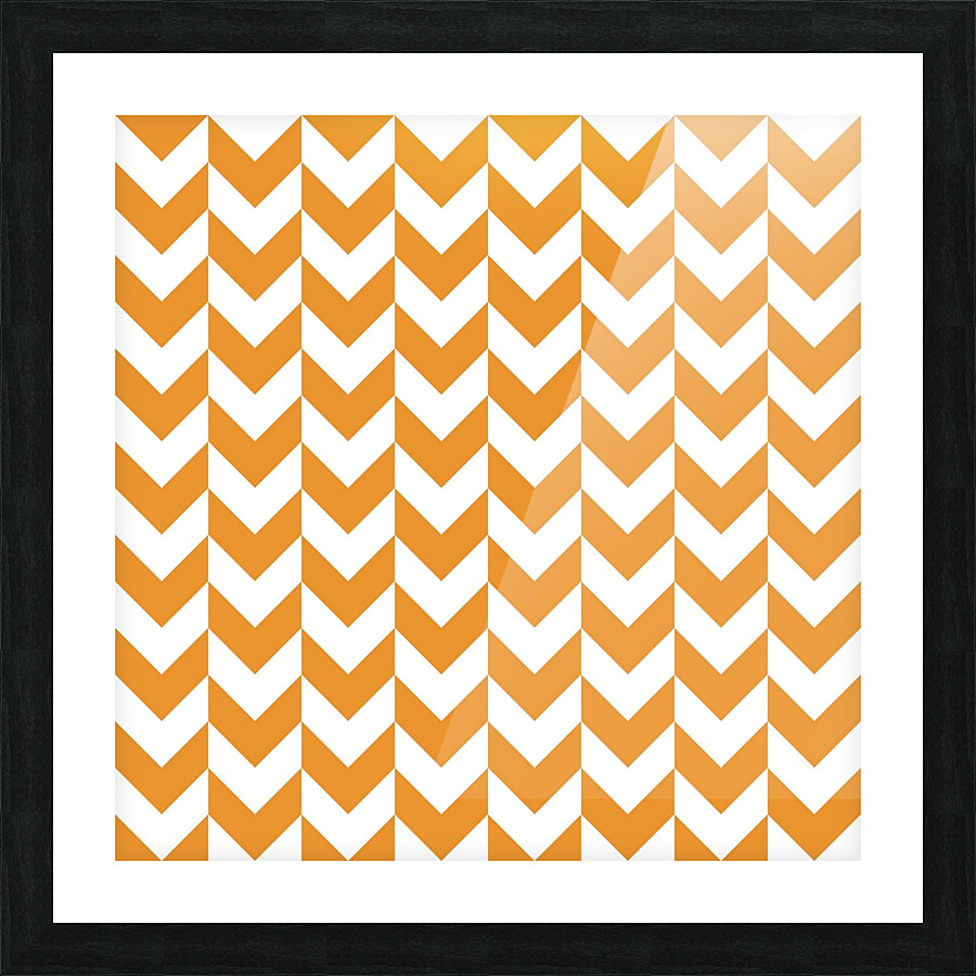 Orange Chevron Pattern Picture Frame print