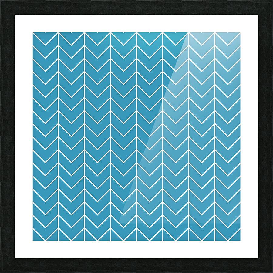 Turquoise Chevron Pattern Picture Frame print