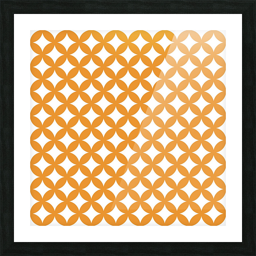 Orange Retro Circle Pattern Picture Frame print