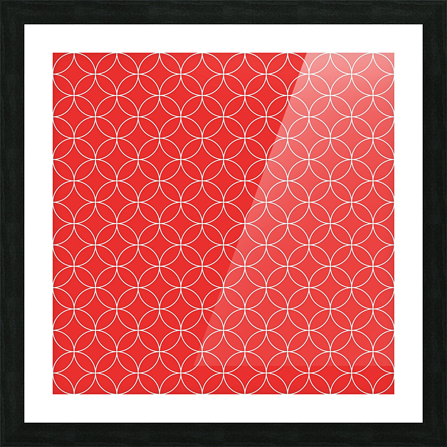 Pinkish Red Retro Circle Pattern Picture Frame print