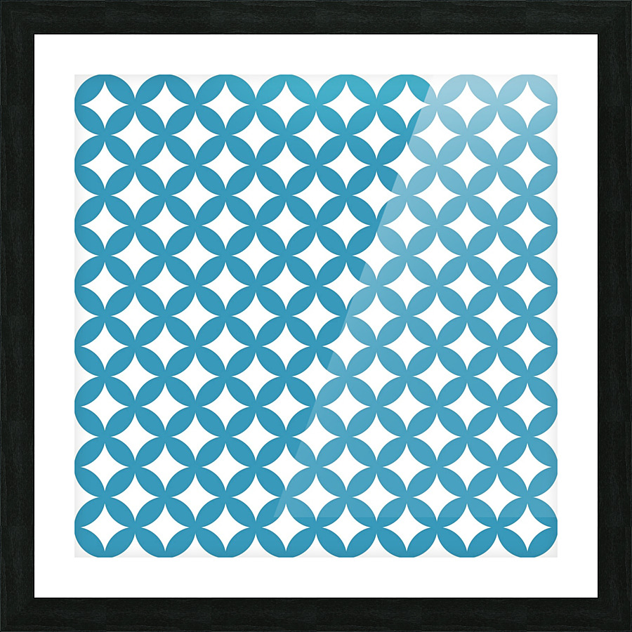 Blue Retro Circle Pattern Picture Frame print