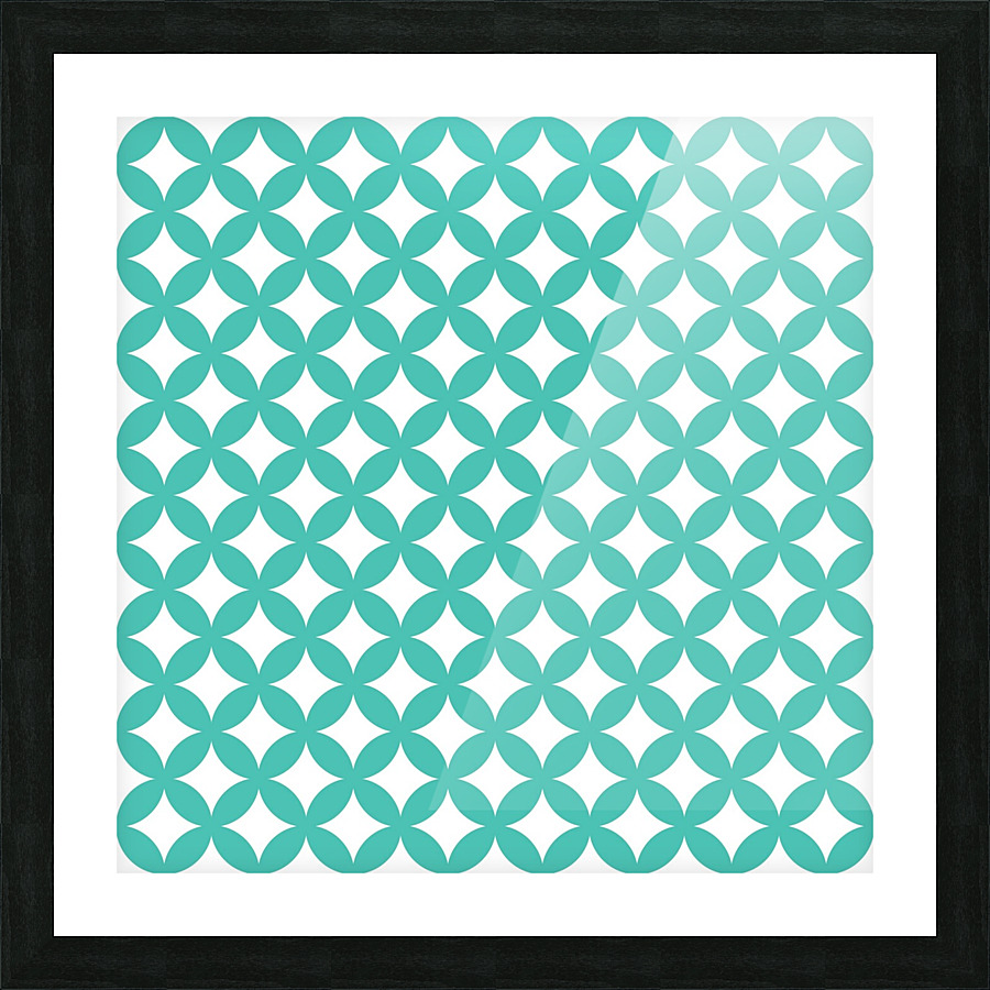 Turquoise Retro Circle Pattern Picture Frame print