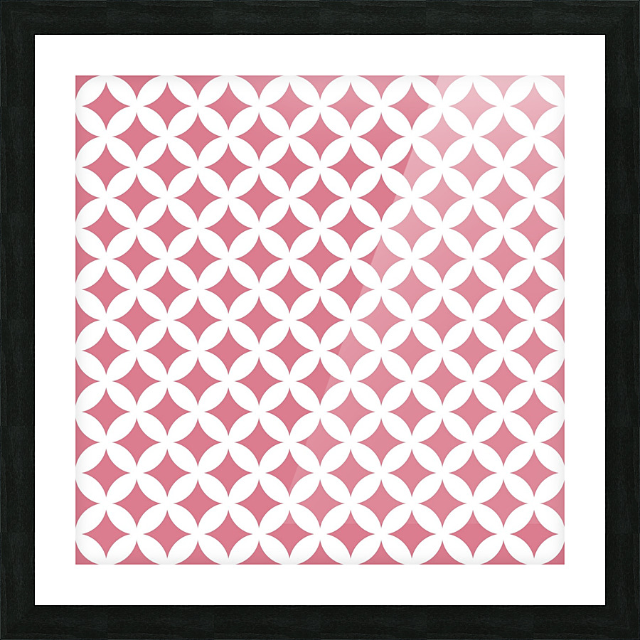 Red and White Retro Circle Pattern Picture Frame print