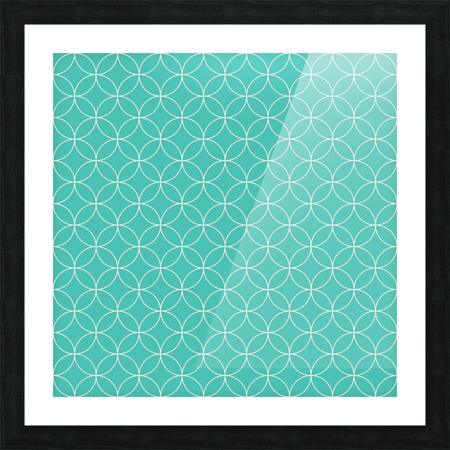 Turquoise Circle Pattern Picture Frame print