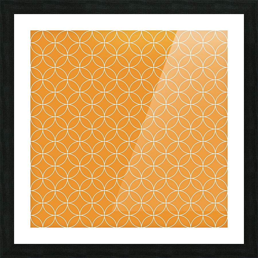 Orange Retro Circle Pattern Picture Frame print