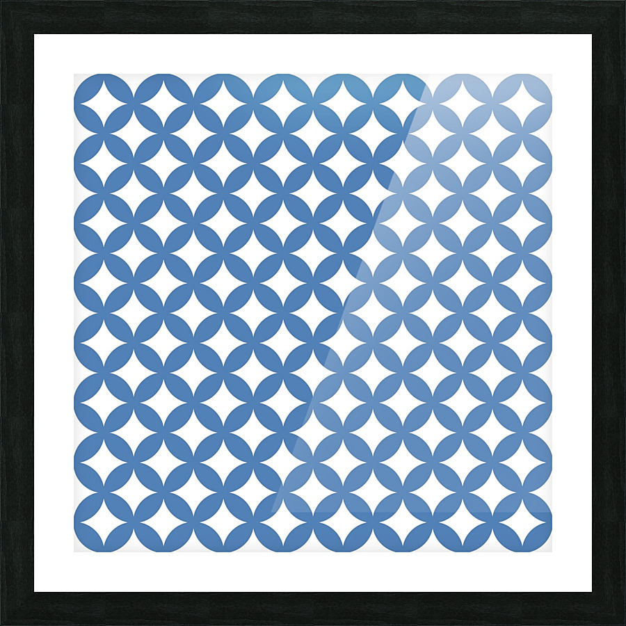 Blue Retro Circle Pattern Picture Frame print