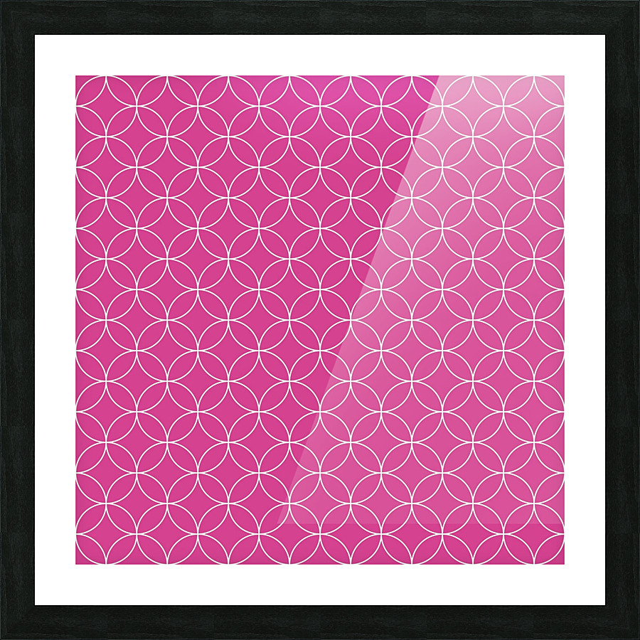 Pink Retro Circle Pattern Picture Frame print