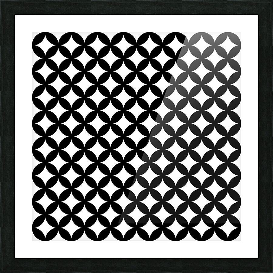 Black Retro Circle Pattern Picture Frame print