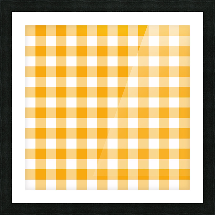 Yellow Plaid Pattern Picture Frame print