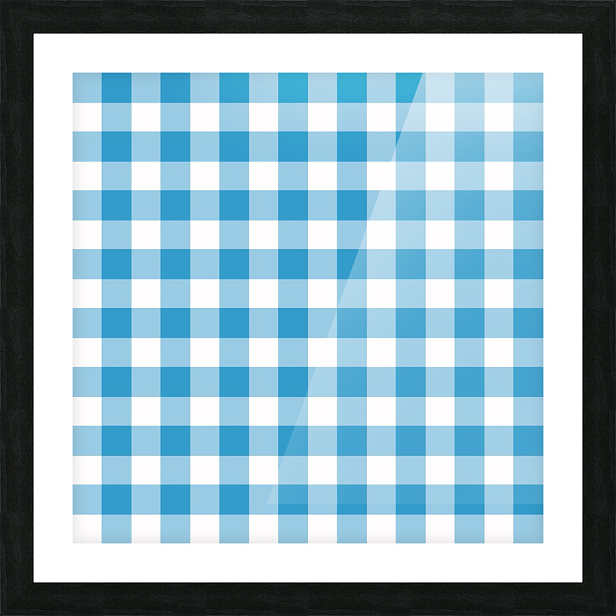 Light Blue Plaid Pattern Picture Frame print