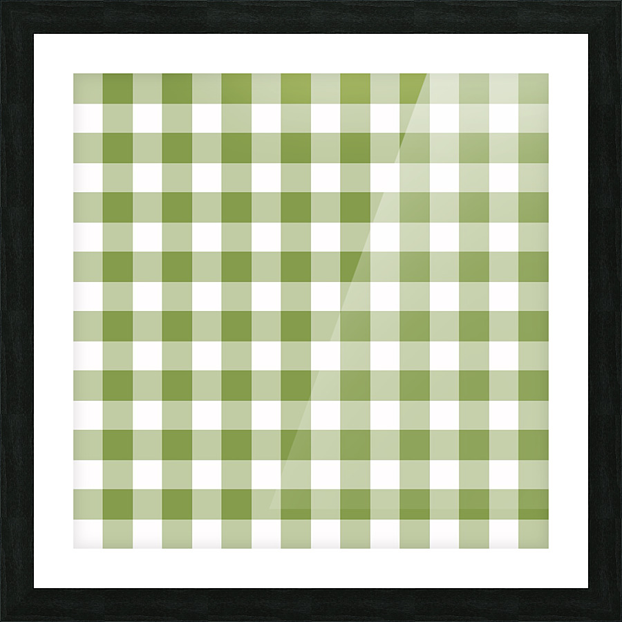 Light Green Plaid Pattern Picture Frame print