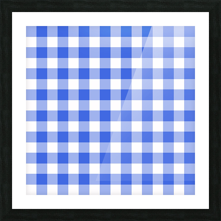 Blue Plaid Pattern Picture Frame print