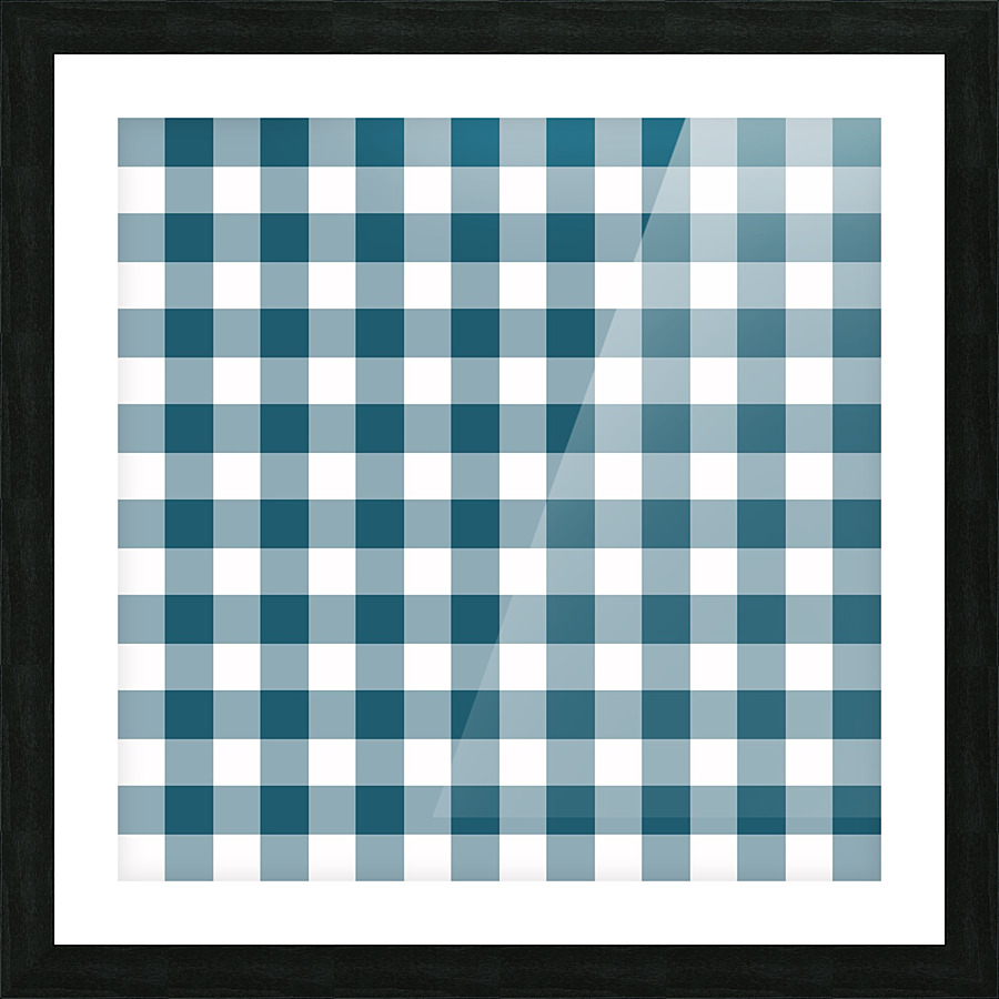 Greenish Blue Plaid Pattern Picture Frame print